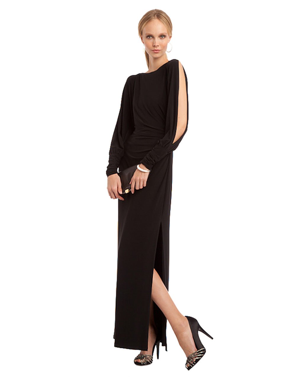 ralph lauren black long dress