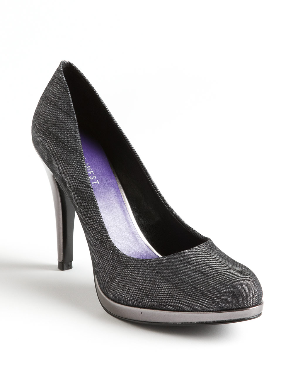 Nine West Rocha Denim Fabric Pumps in Gray Lyst