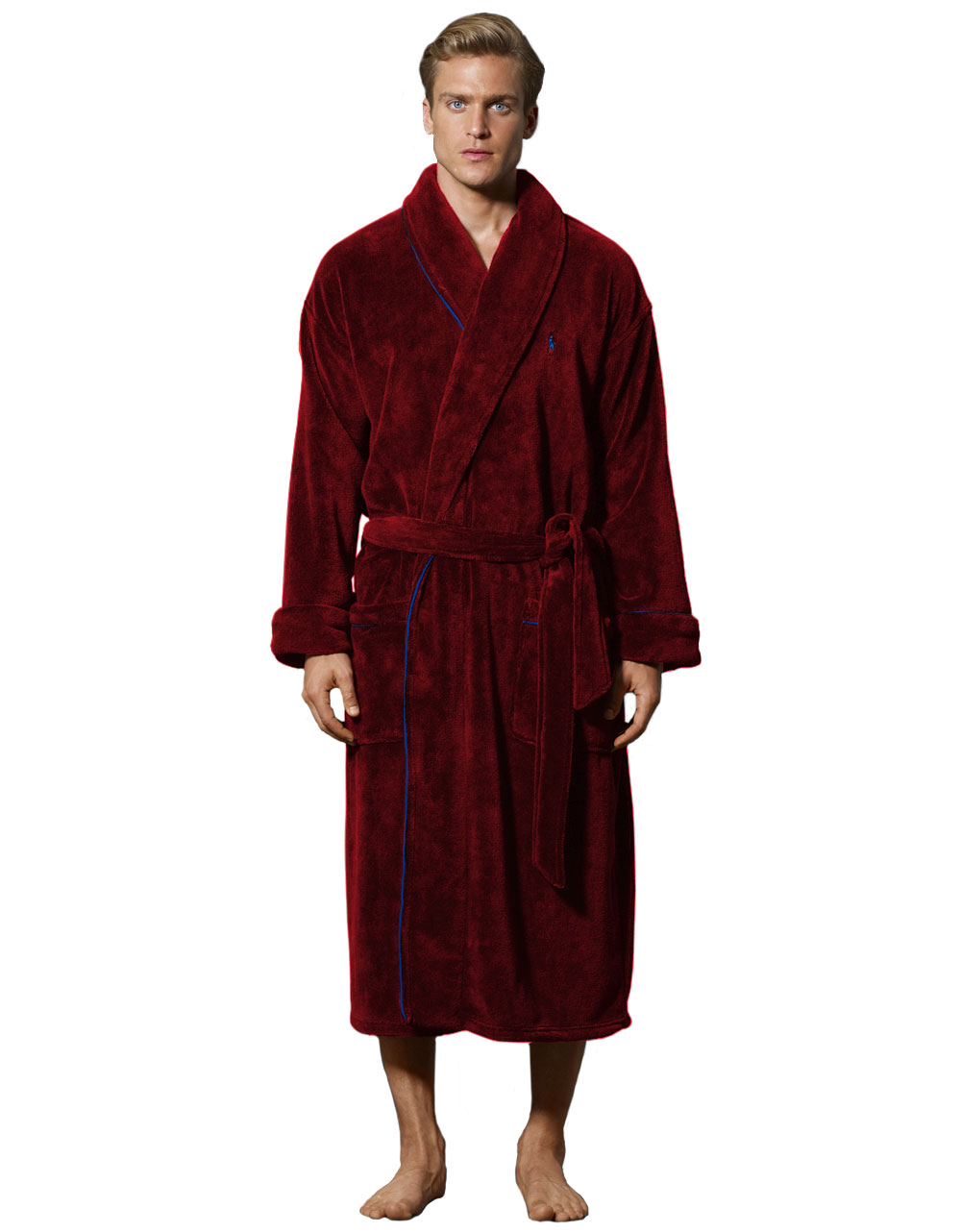 Polo Ralph Lauren Fleece Shawlcollar Robe in Red for Men | Lyst