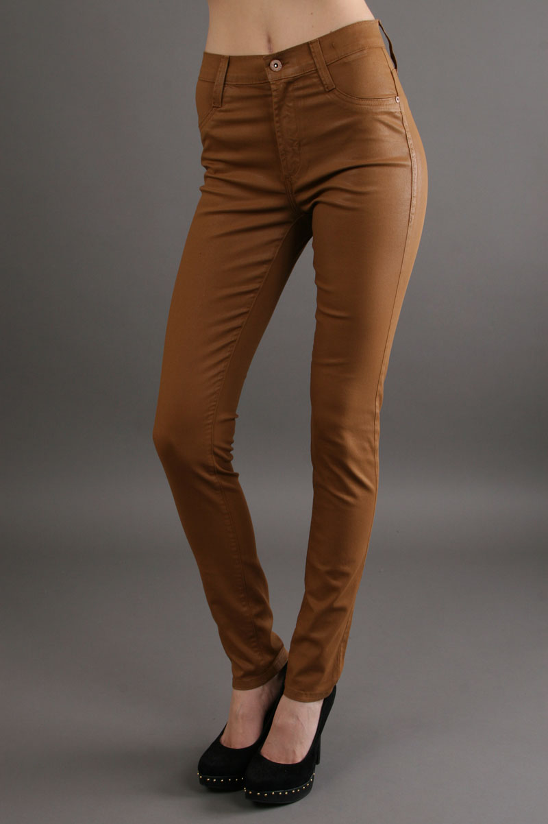 James Jeans High Class Skinny in Cognac Coated in Brown (cognac) | Lyst