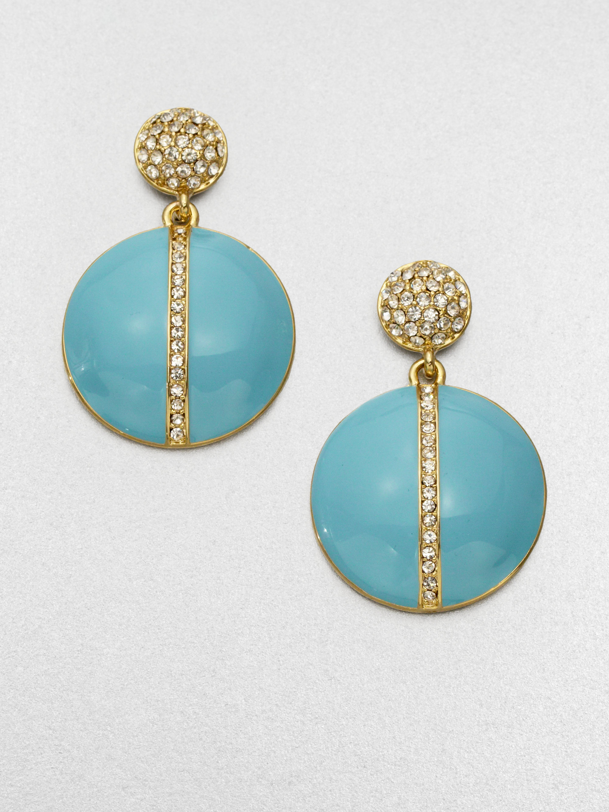 Lyst Abs By Allen Schwartz Enamel Drop Earrings in Blue