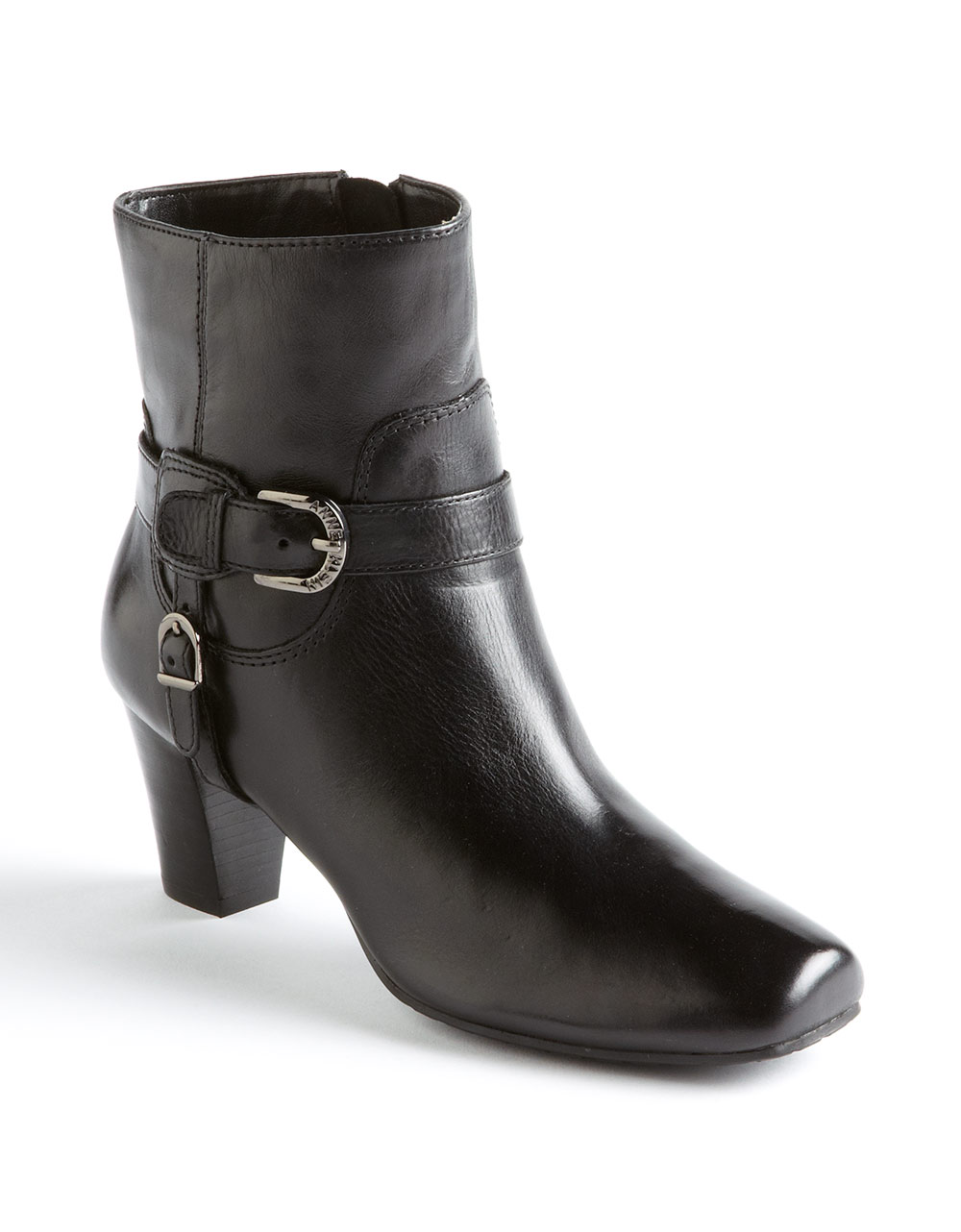 Anne Klein Bigger Leather Ankle Boots in Black (black leather) | Lyst