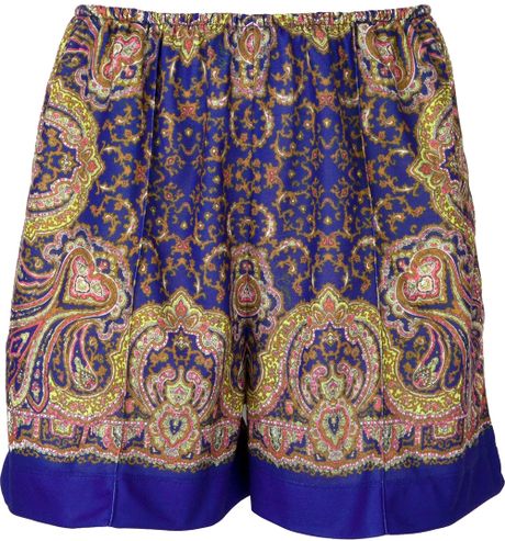 Carven Paisley Print Shorts in Multicolor (multi) | Lyst