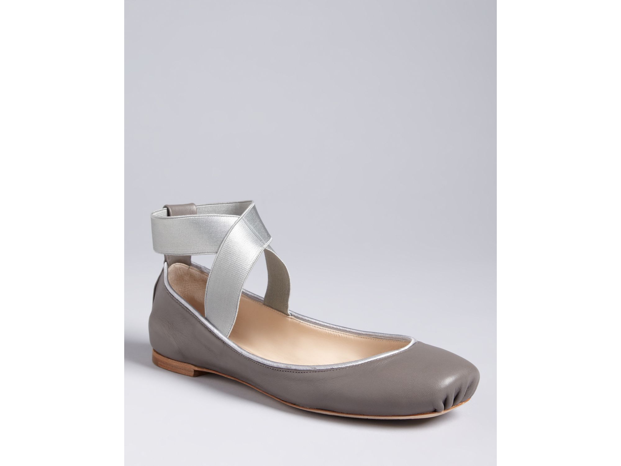 gray ballerina flats