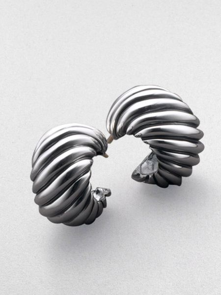 David Yurman Cable Classics Hoop Earrings in Silver | Lyst