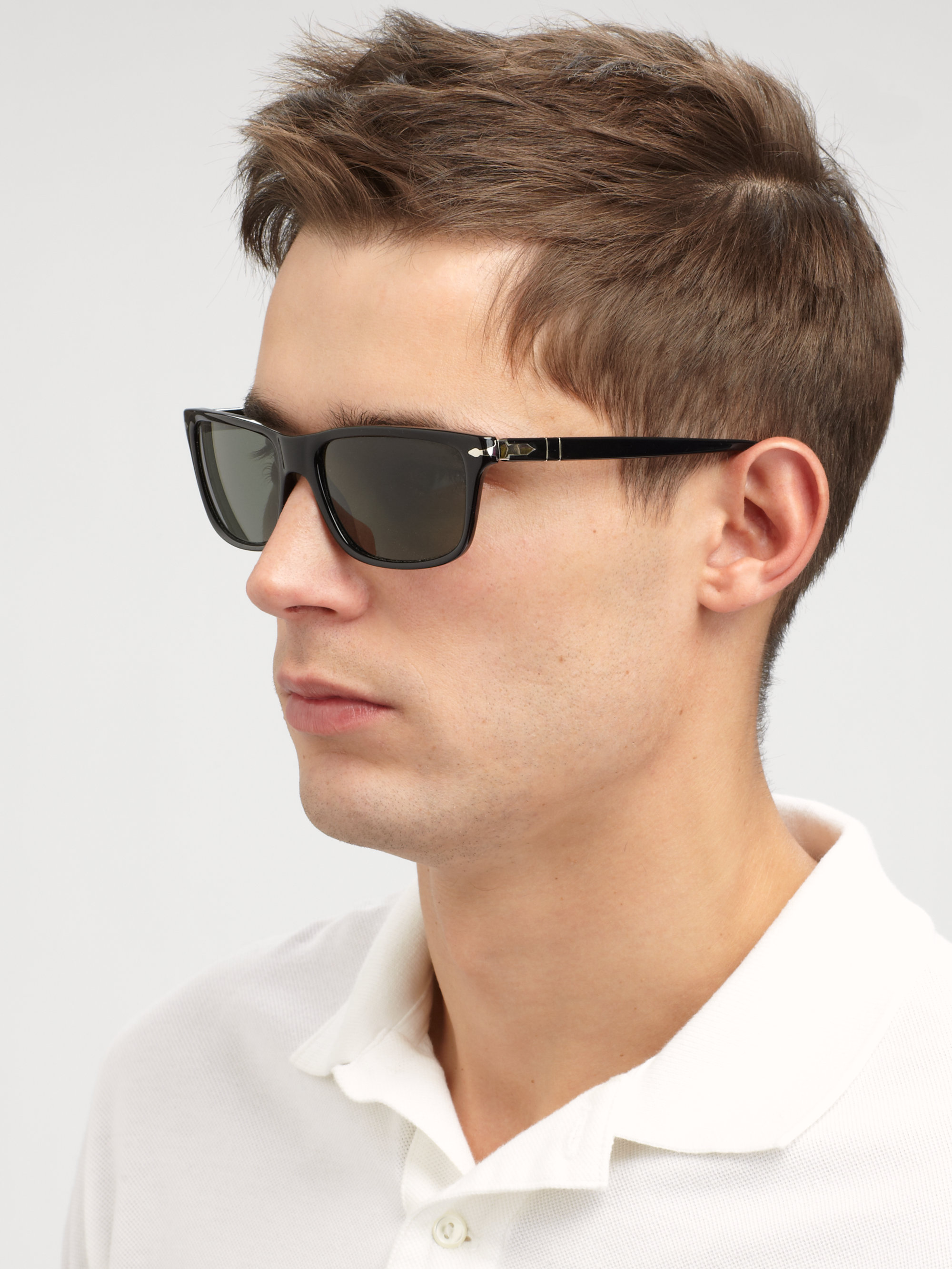 Lyst - Persol Acetate Rectangular Sunglasses in Black for Men