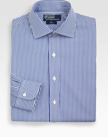 Polo Ralph Lauren Customfit Striped Regent Dress Shirt in Blue for Men ...