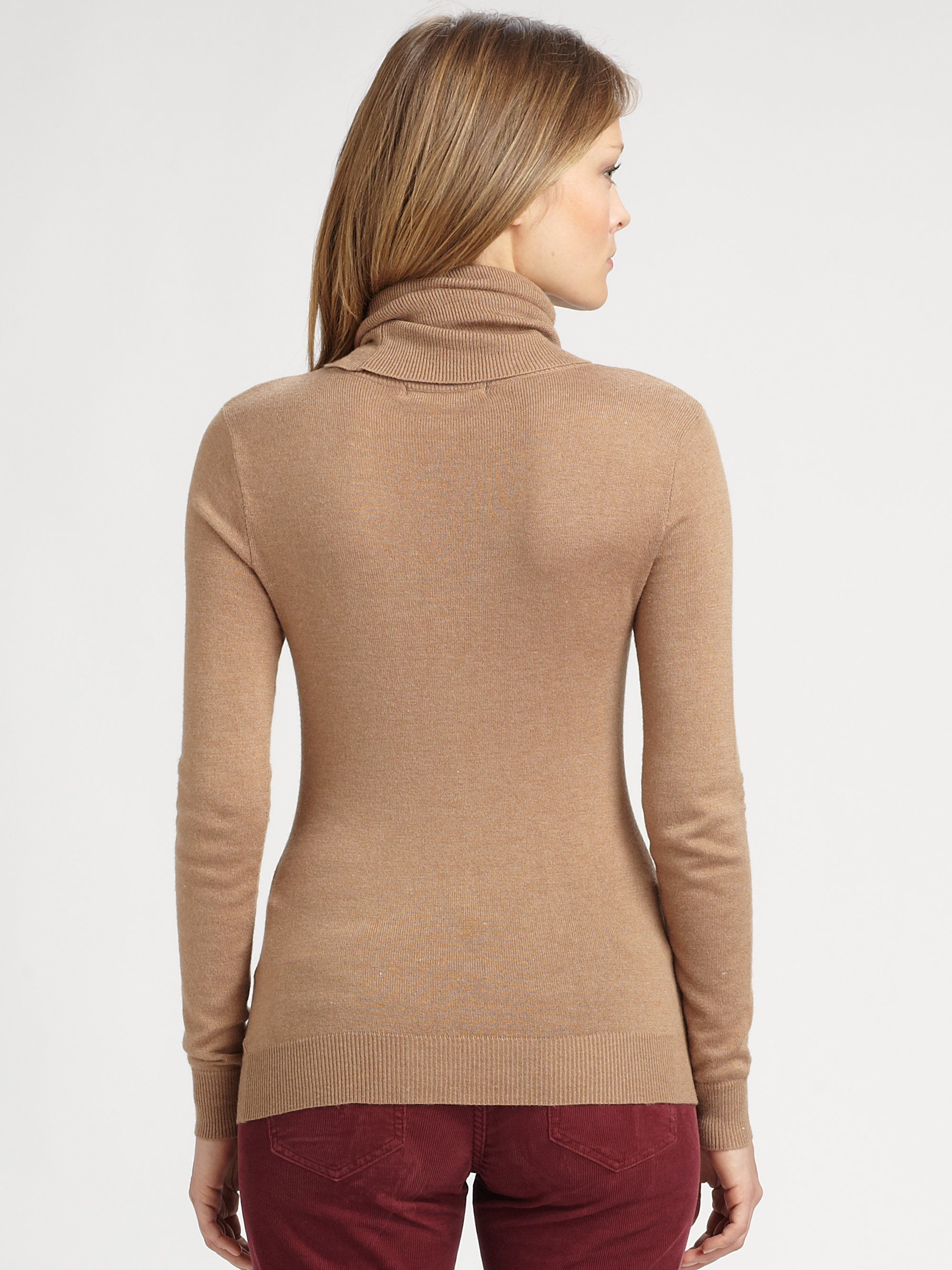 Lyst Ralph Lauren Blue Label Jersey Turtleneck In Natural