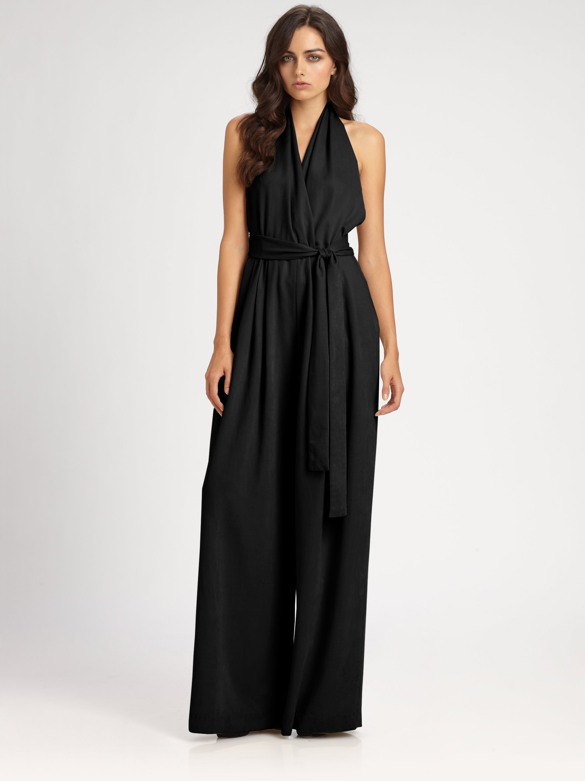 Lyst - Robert Rodriguez Pleated Halter Jumpsuit in Black