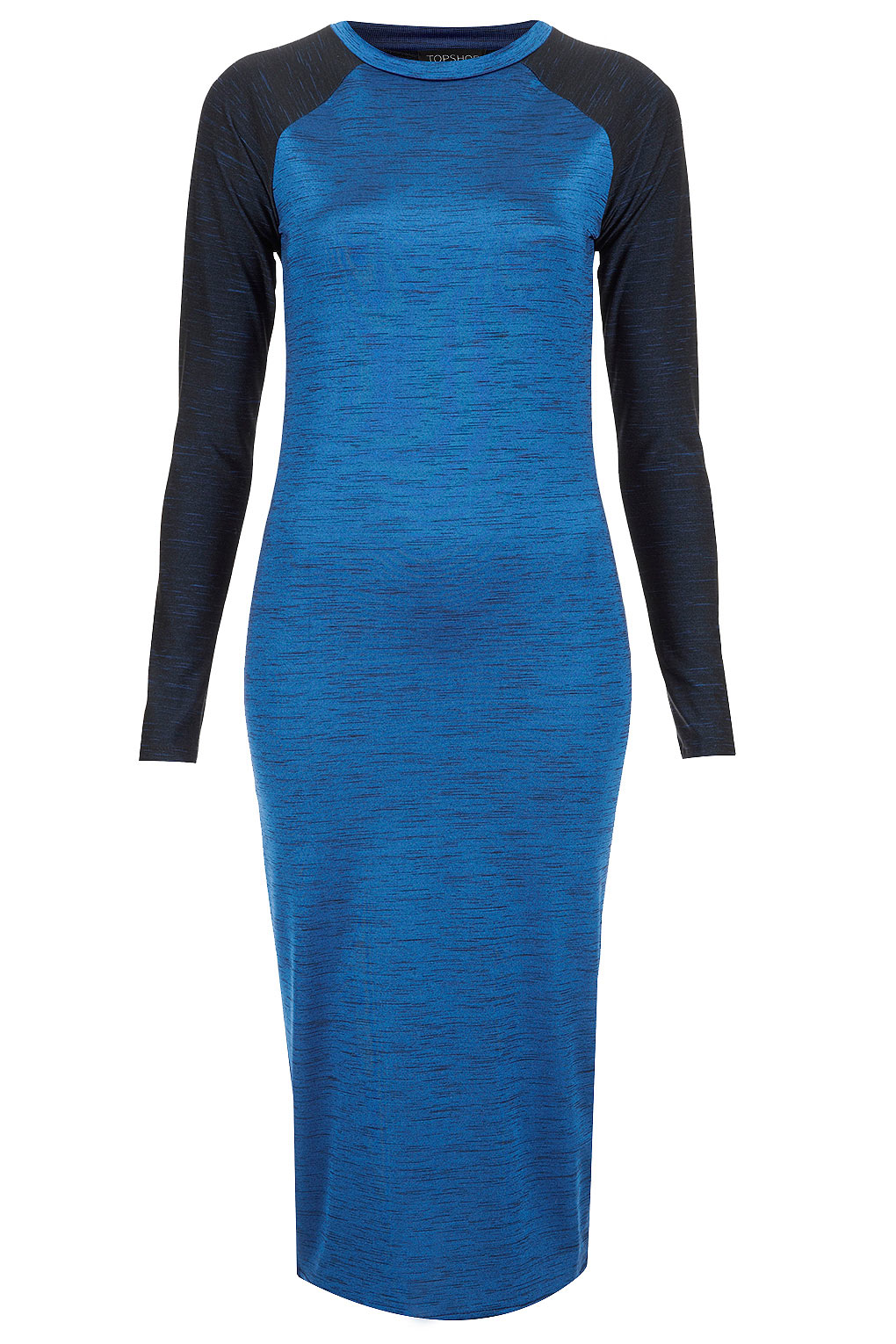 Topshop Space Dye Raglan Bodycon Dress in Blue | Lyst