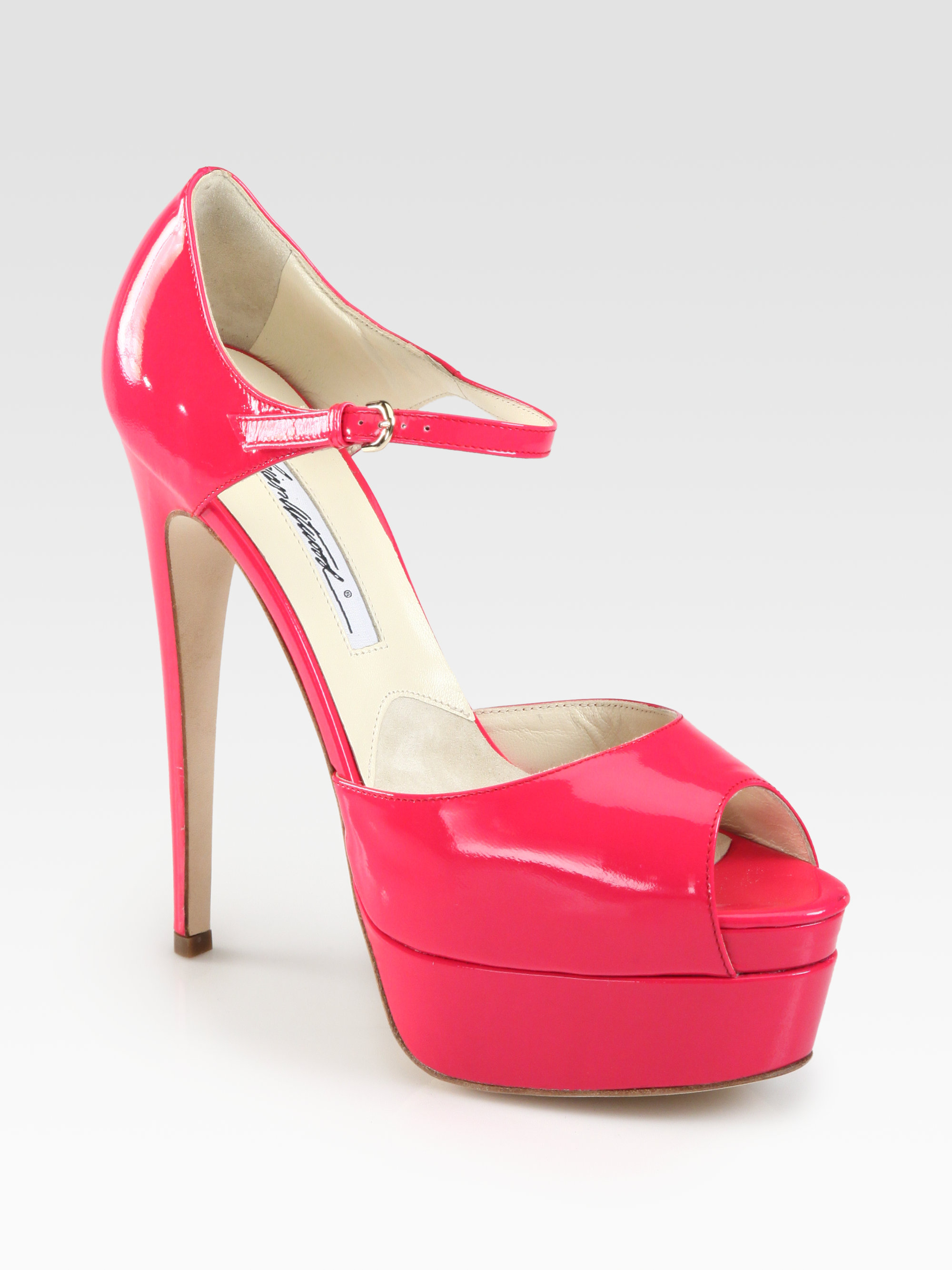 Lyst - Brian Atwood Tribeca Patent Leather Platform Sandals