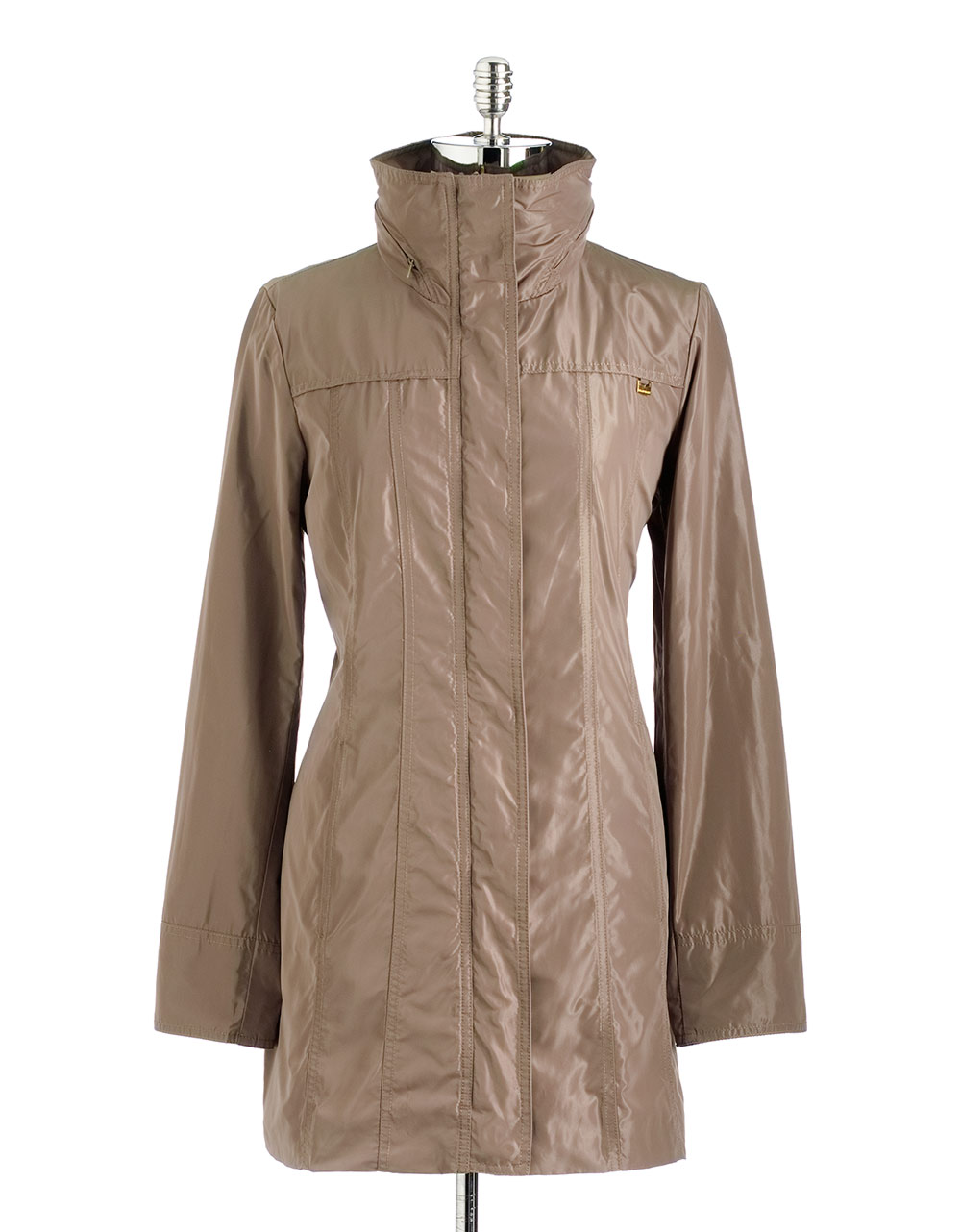 Ellen Tracy Hooded Anorak Jacket in Beige (champagne) | Lyst