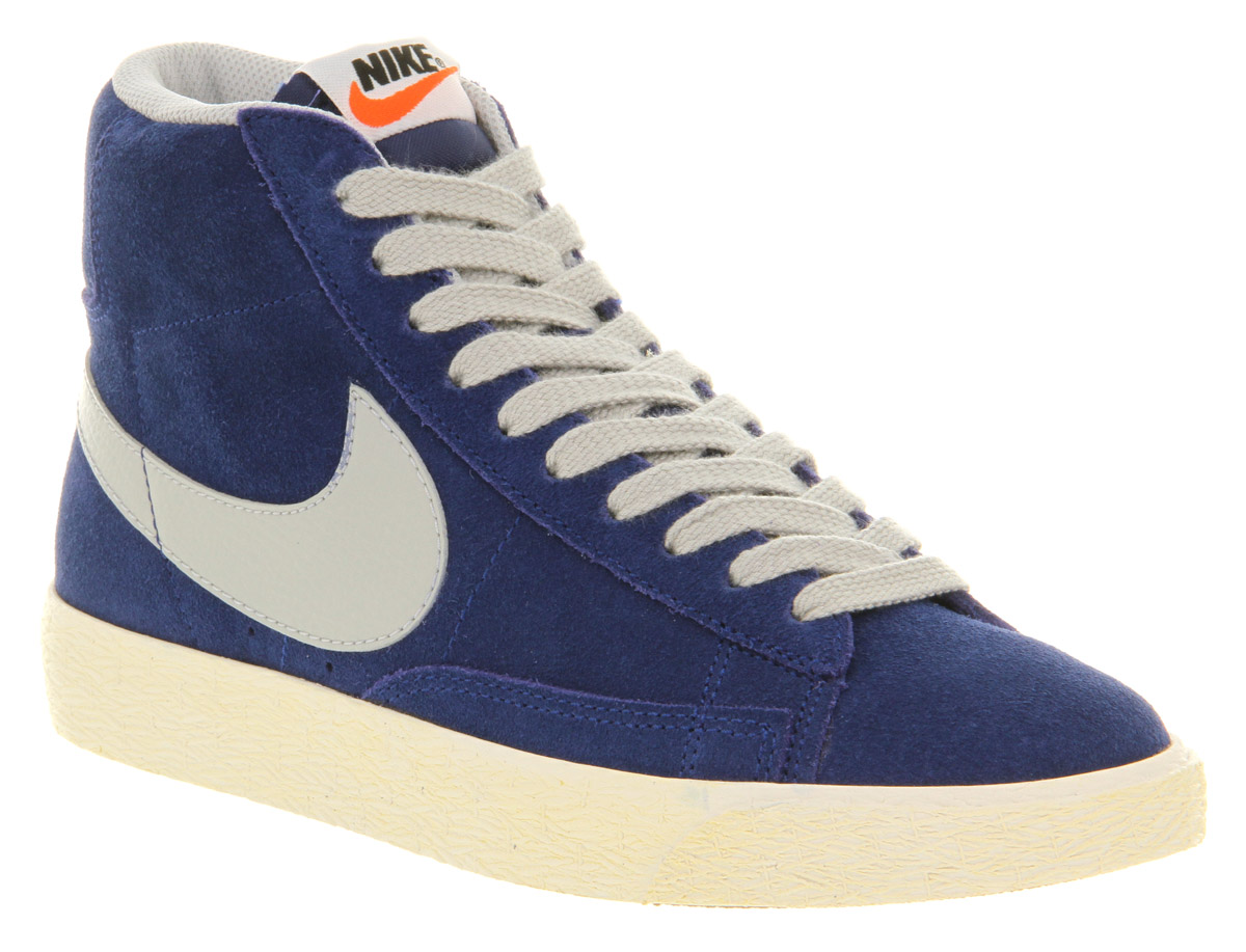 blue suede nike high tops