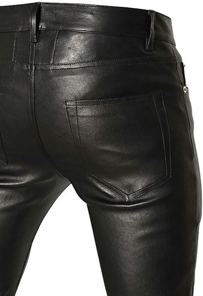 Saint Laurent 16cm Stretch Nappa Leather Jeans in Black for Men | Lyst