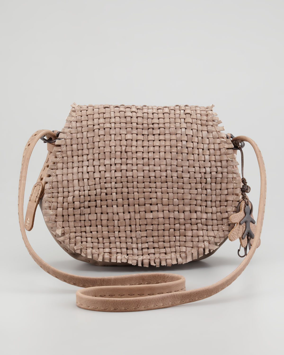 Lyst Henry Beguelin A Woven Leather Crossbody Bag Taupe In Brown Gallery