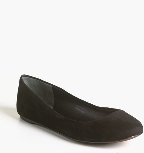 Vera Wang Leather Ballet Flats in Black (black sued) | Lyst