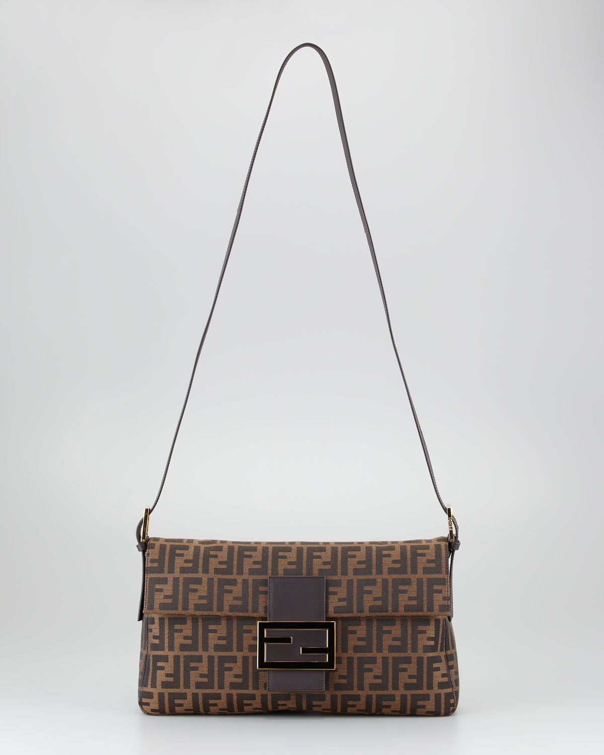 Fendi Maxi Baguette Canvas Bag in Brown | Lyst