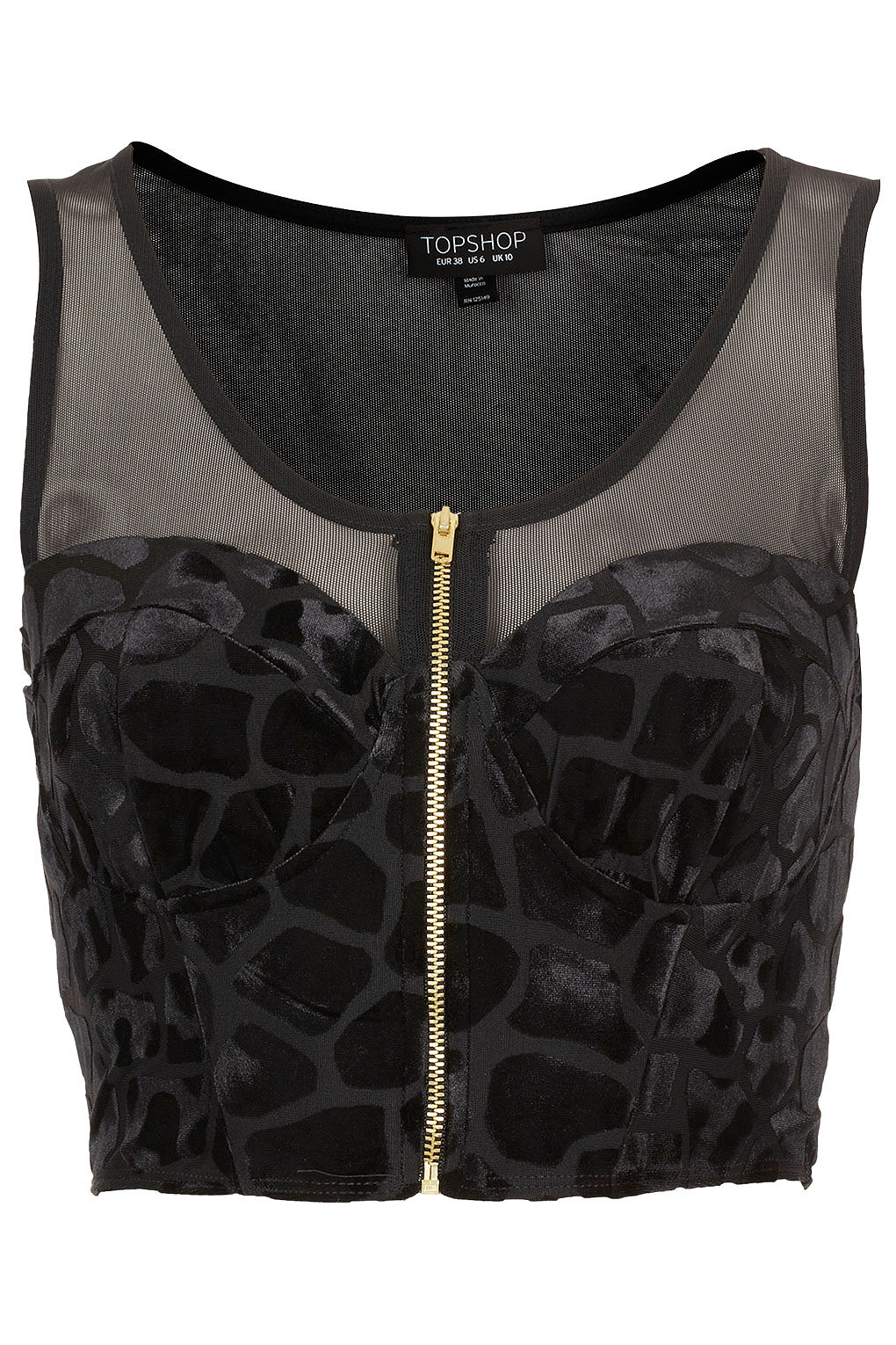 topshop tie shoulder corset top