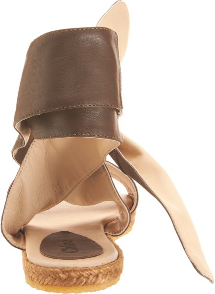 Chloé Espadrille Ankle Wrap Sandal in Brown | Lyst