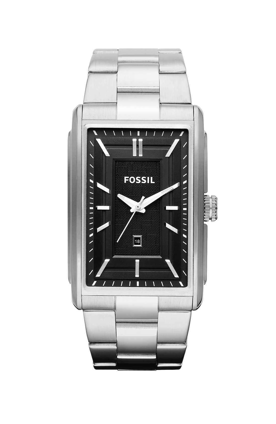 Fossil Truman Rectangular Bracelet Watch in Silver (silver/ black) | Lyst