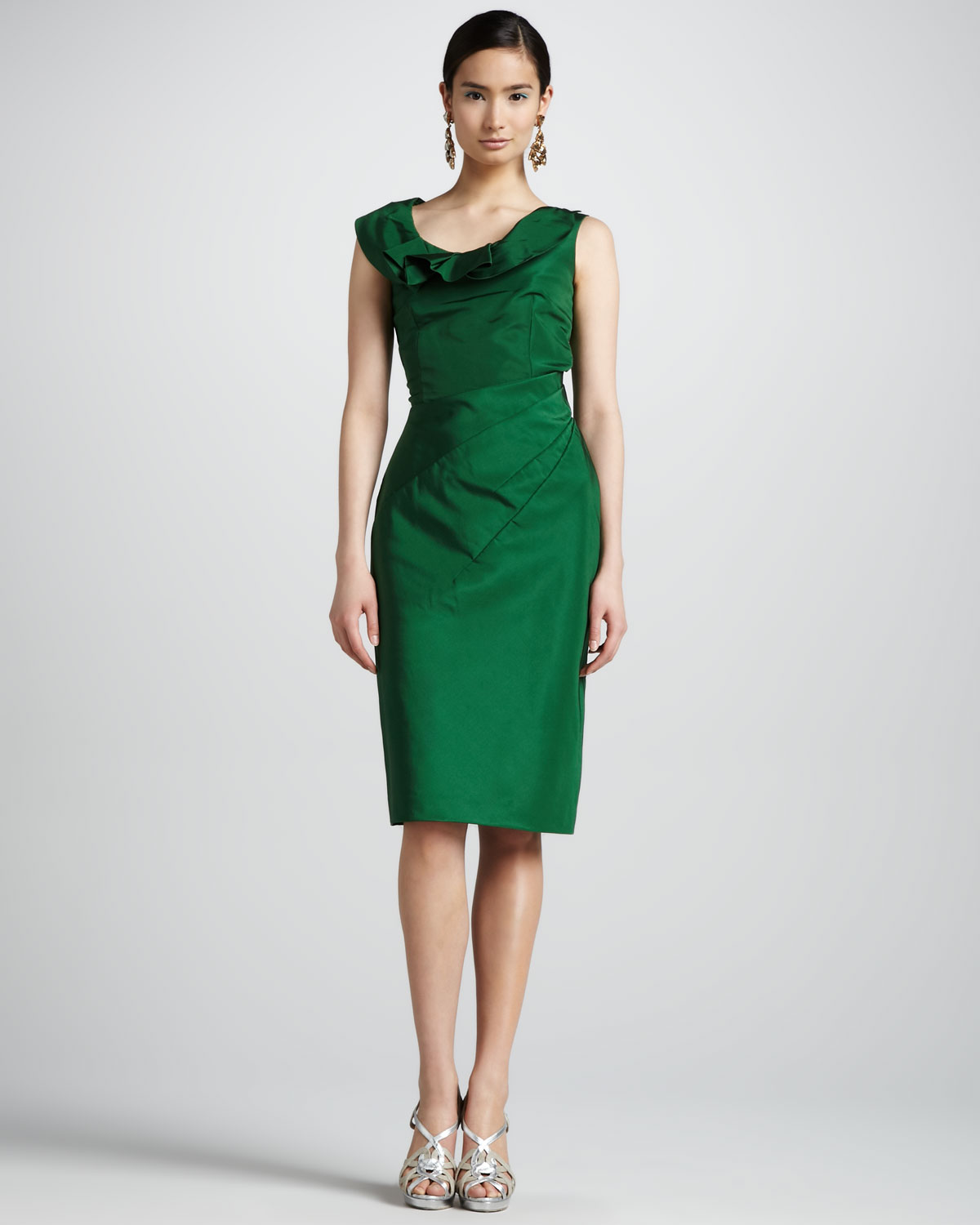 oscar de la renta green dress