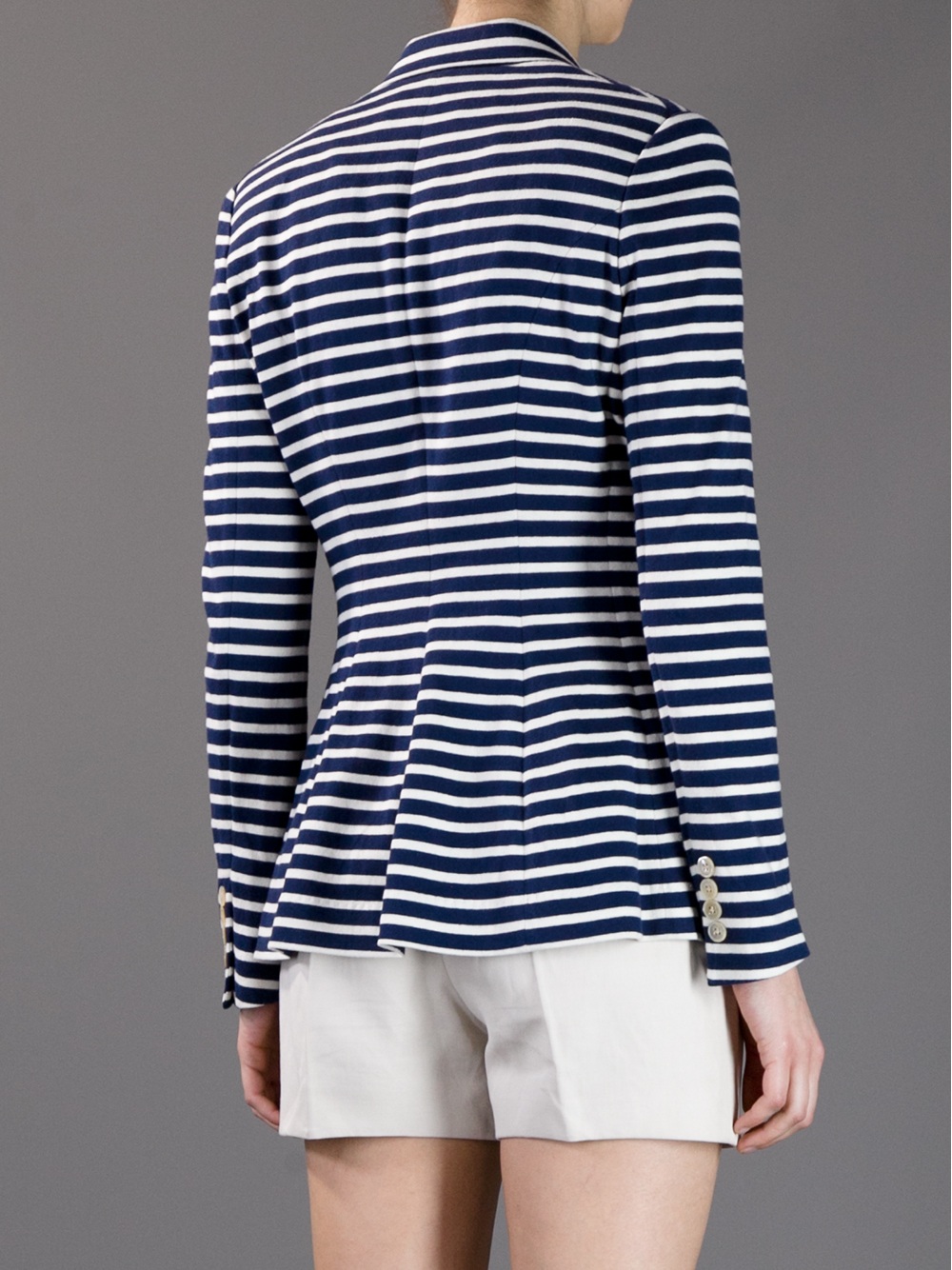 Lyst - Ralph Lauren Blue Label Striped Blazer in White