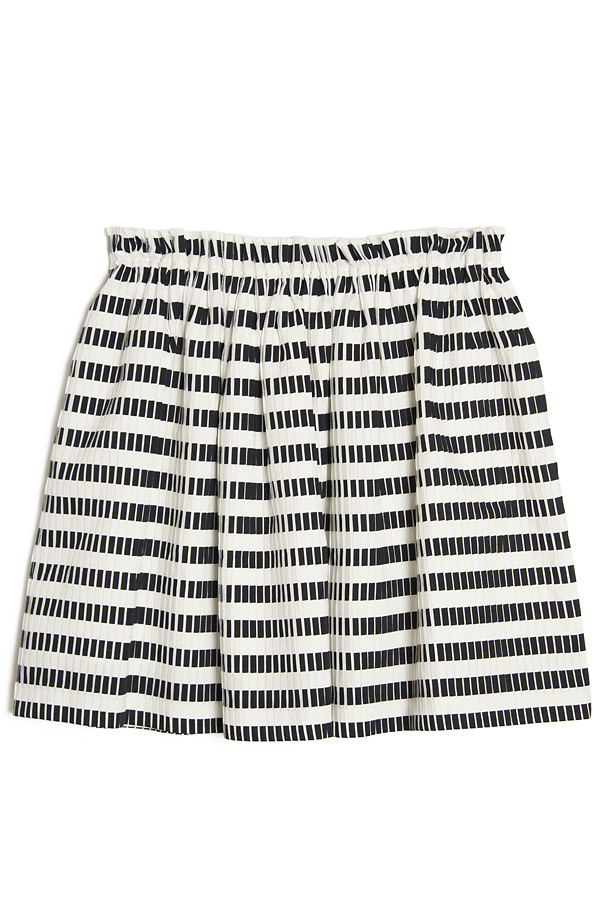 Msgm Stripe Pleat Skirt in Black | Lyst