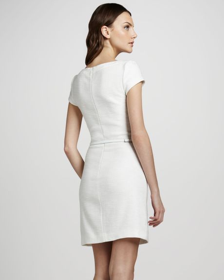 L'agence Crochet bodice Dress in White (white/thisle) | Lyst