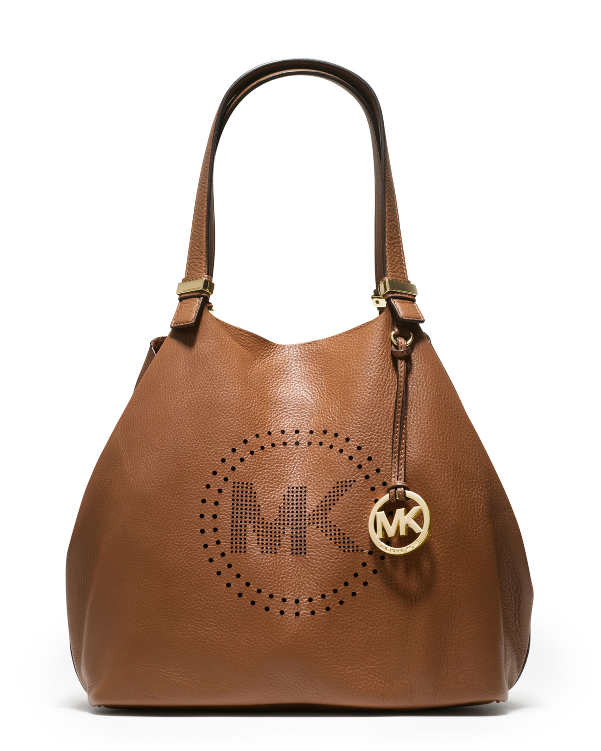 Lyst - Michael Kors Large Perforated Logo Grab Bag in Brown