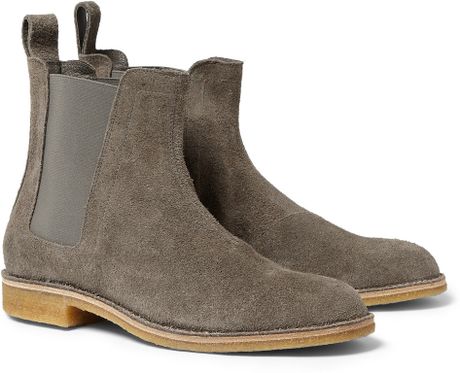 Bottega Veneta Suede Chelsea Boots in Gray for Men | Lyst