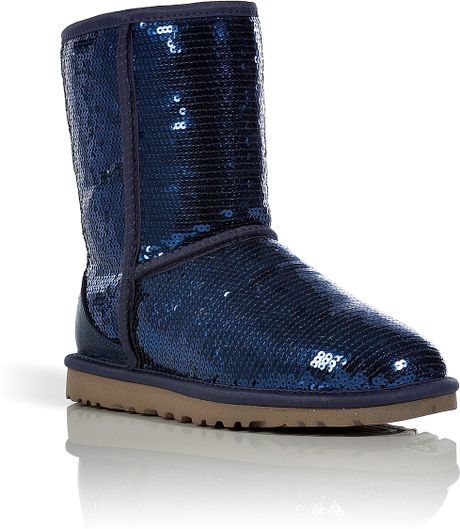 Ugg Night Blue Classic Short Sparkles Boots in Blue | Lyst