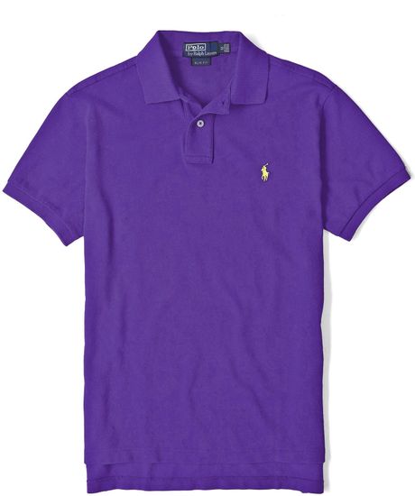 Polo Ralph Lauren Deep Purple Custom Fit Polo Shirt in Purple for Men ...
