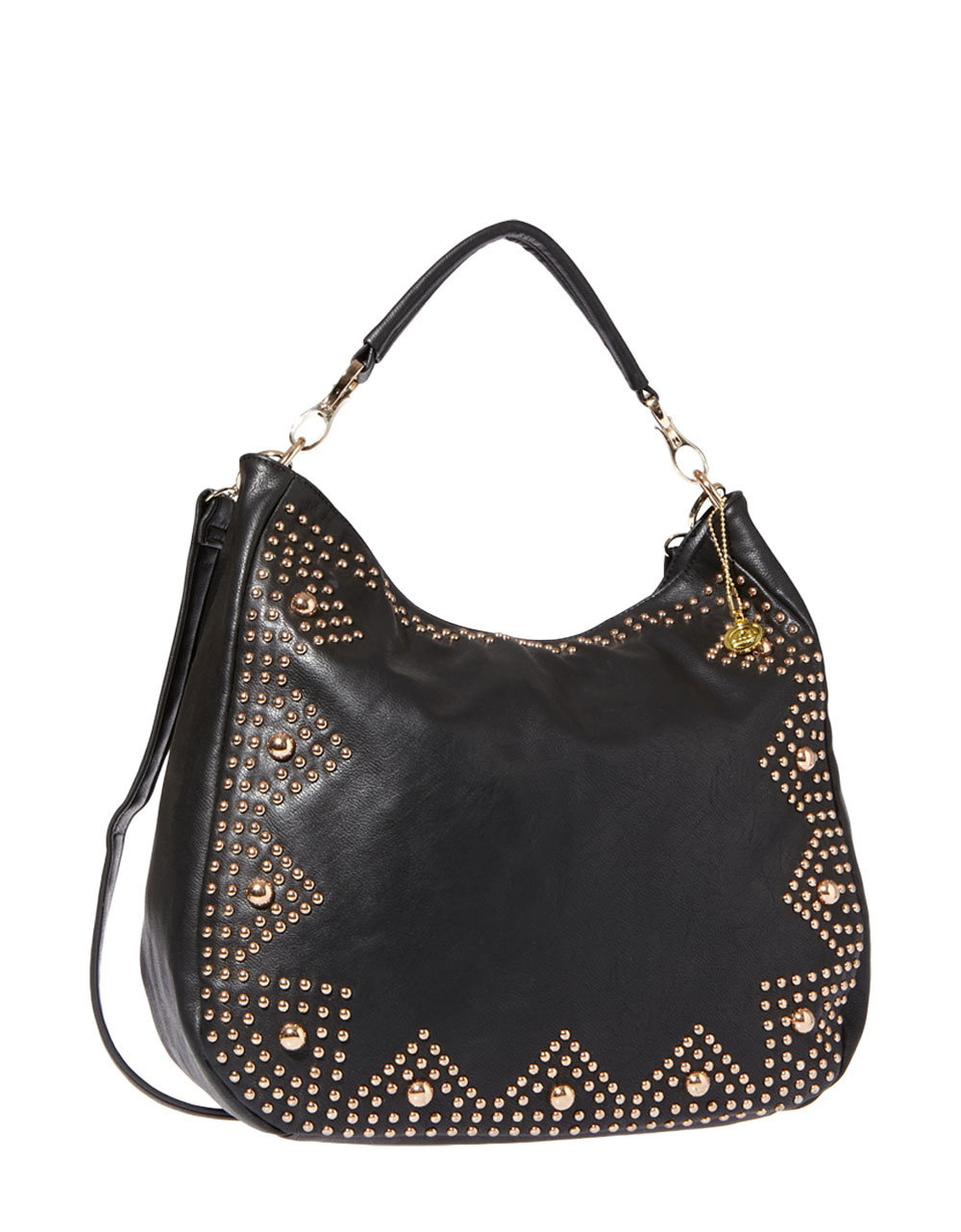 Big Buddha Brady Studded Hobo Bag in Black | Lyst