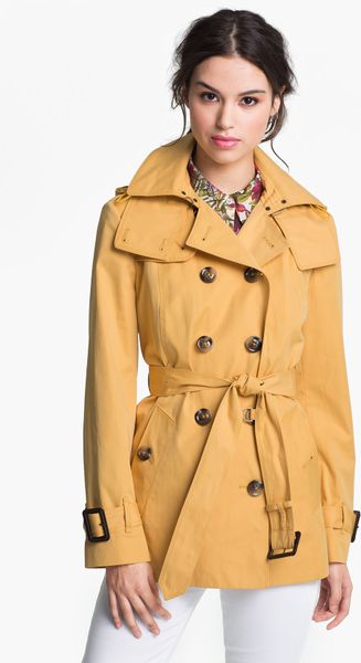 London Fog Short Trench Coat with Detachable Hood in (end of color list ...