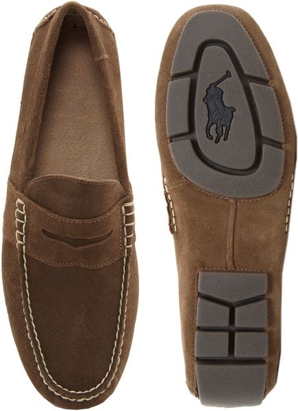 Polo Ralph Lauren Telly Suede Loafers in Brown for Men (snuff) | Lyst