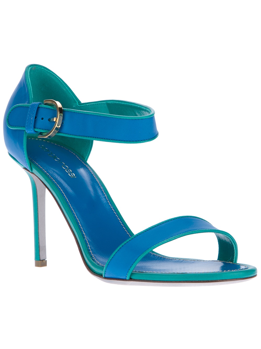 Sergio Rossi Stiletto Sandal in Blue | Lyst