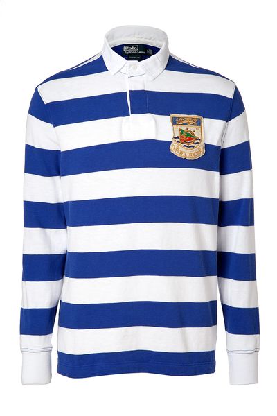 Ralph Lauren Royal Bluewhite Striped Cotton Rugby Shirt in Blue for Men ...