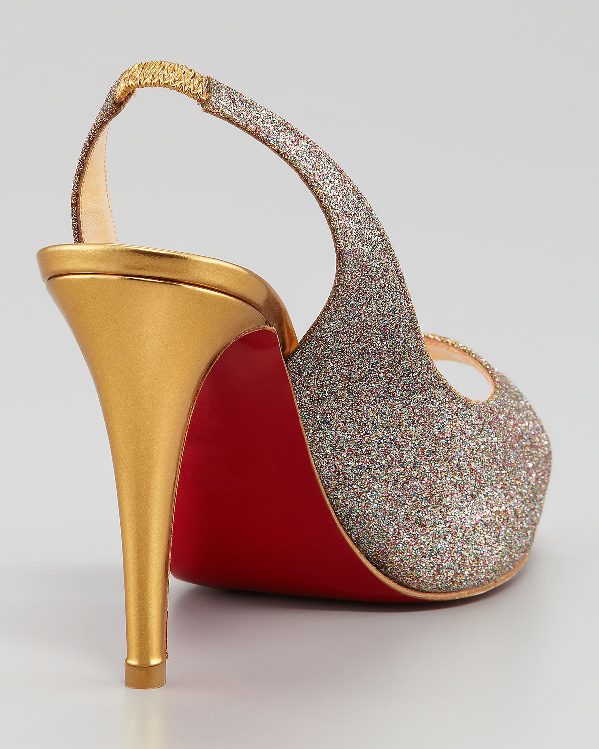 cheap louis vuitton shoes men - Christian louboutin No Prive Glittered Red Sole Slingback Pump in ...
