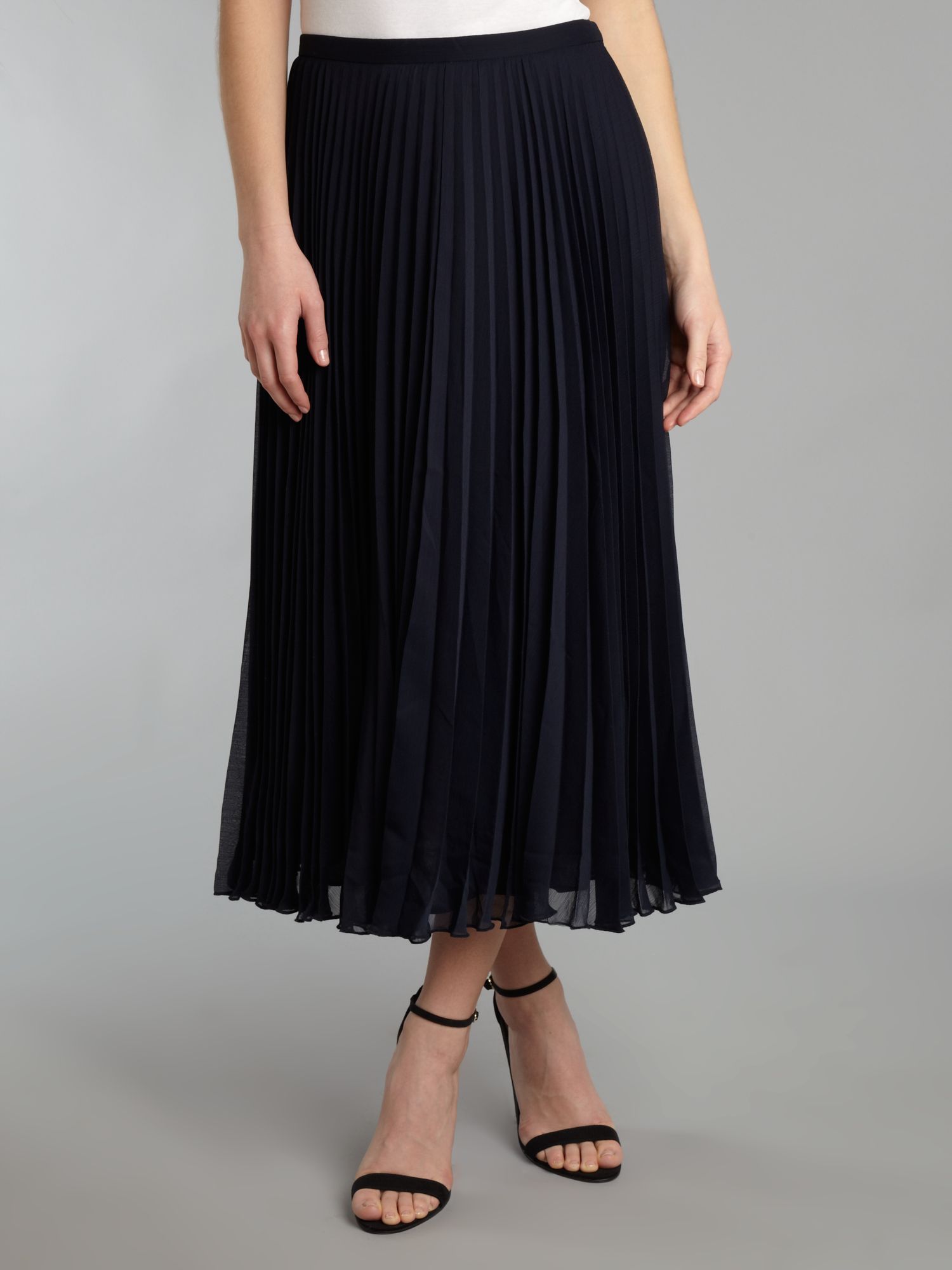 Whistles Carrie Pleated Skirt in Blue | Lyst