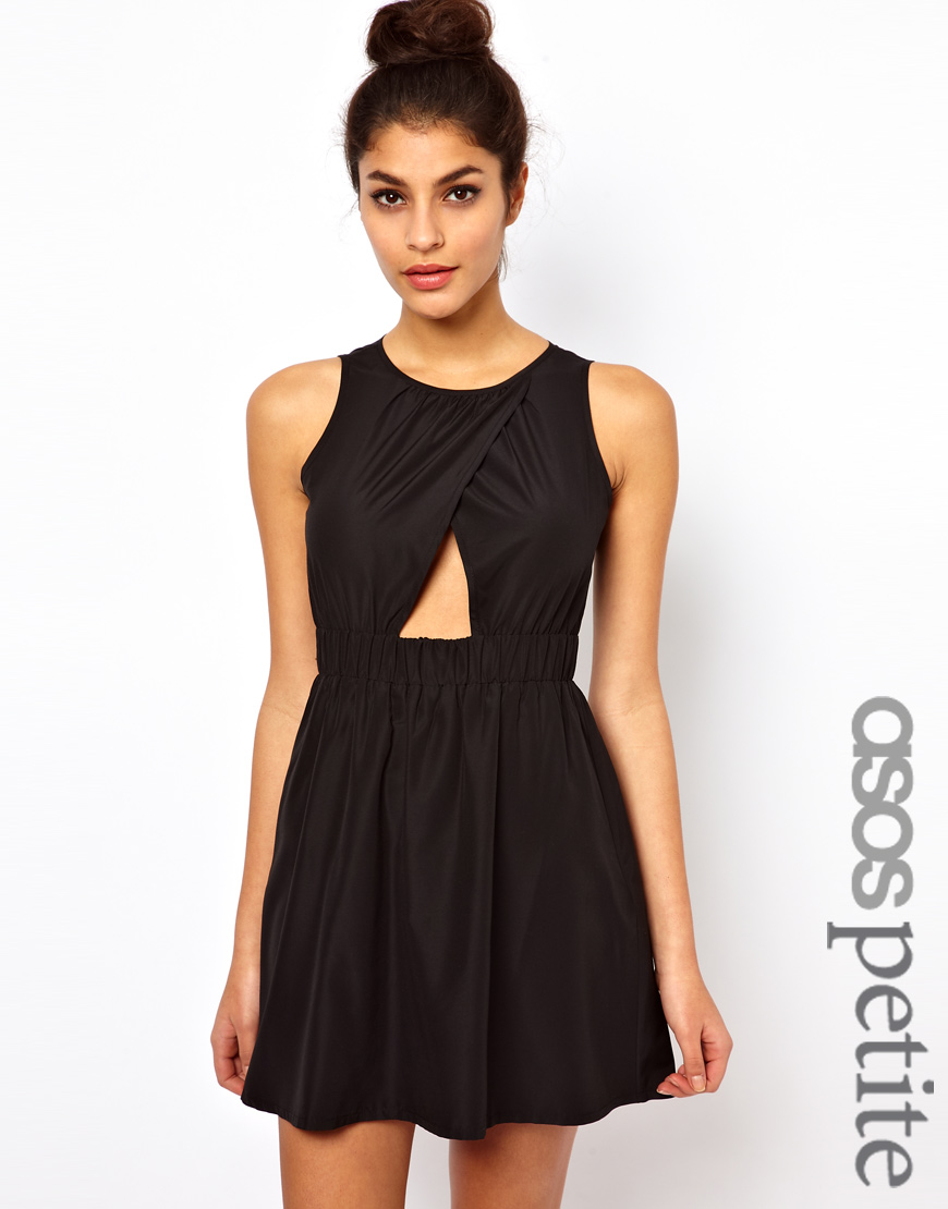 Lyst - Asos Skater Mini Dress with Cut Out Front in Orange