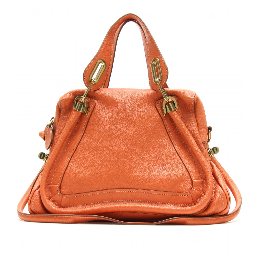 Chlo Paraty Medium Leather Shoulder Bag in Orange | Lyst  