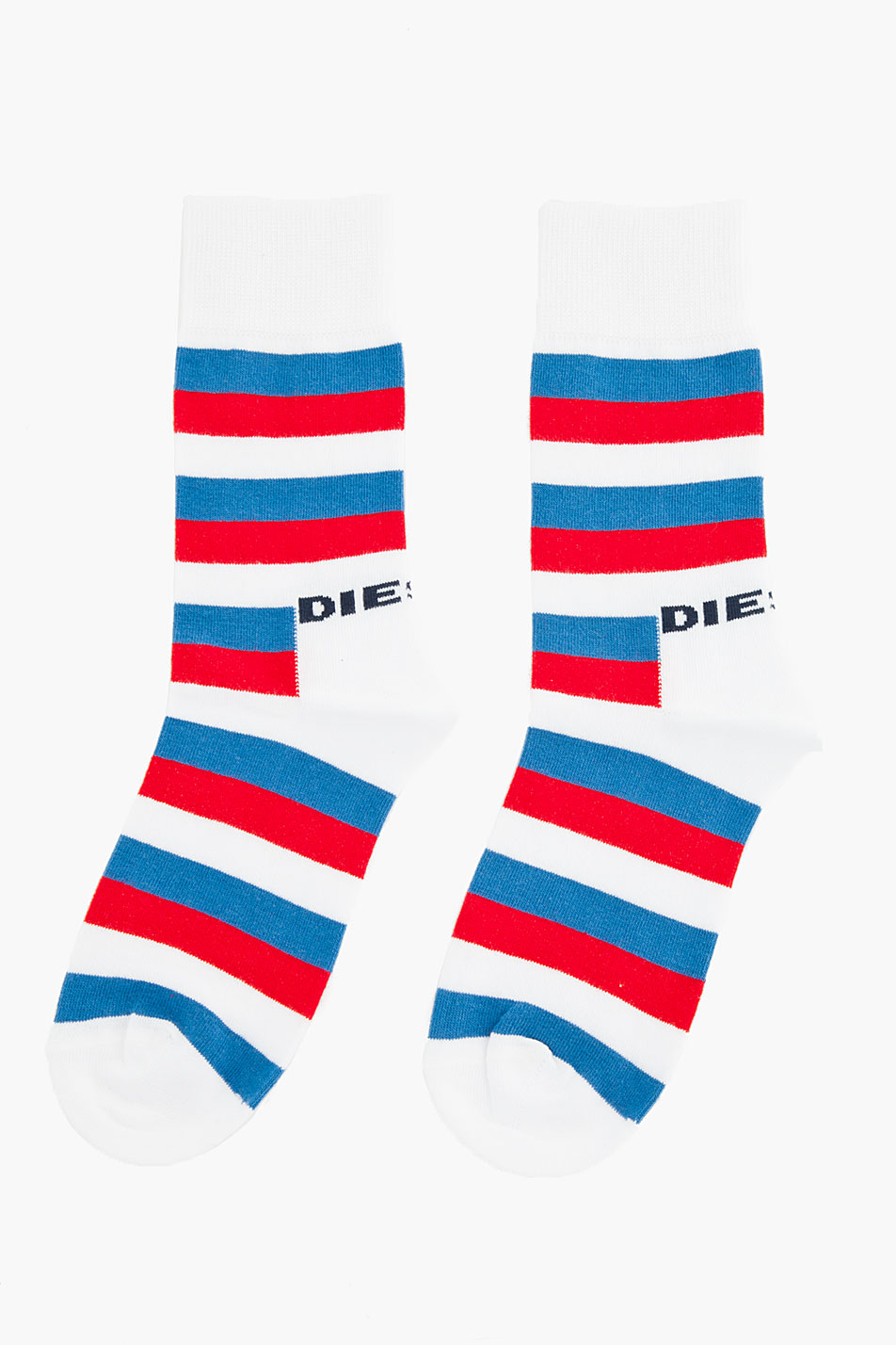 DIESEL White Red and Blue Striped Hunion Socks in White for Men - Lyst