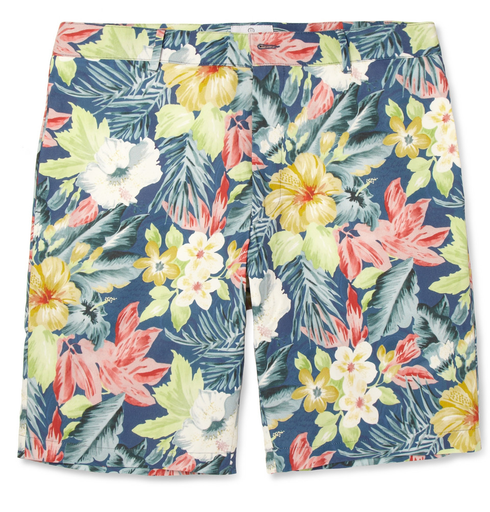 mens hawaiian print shorts