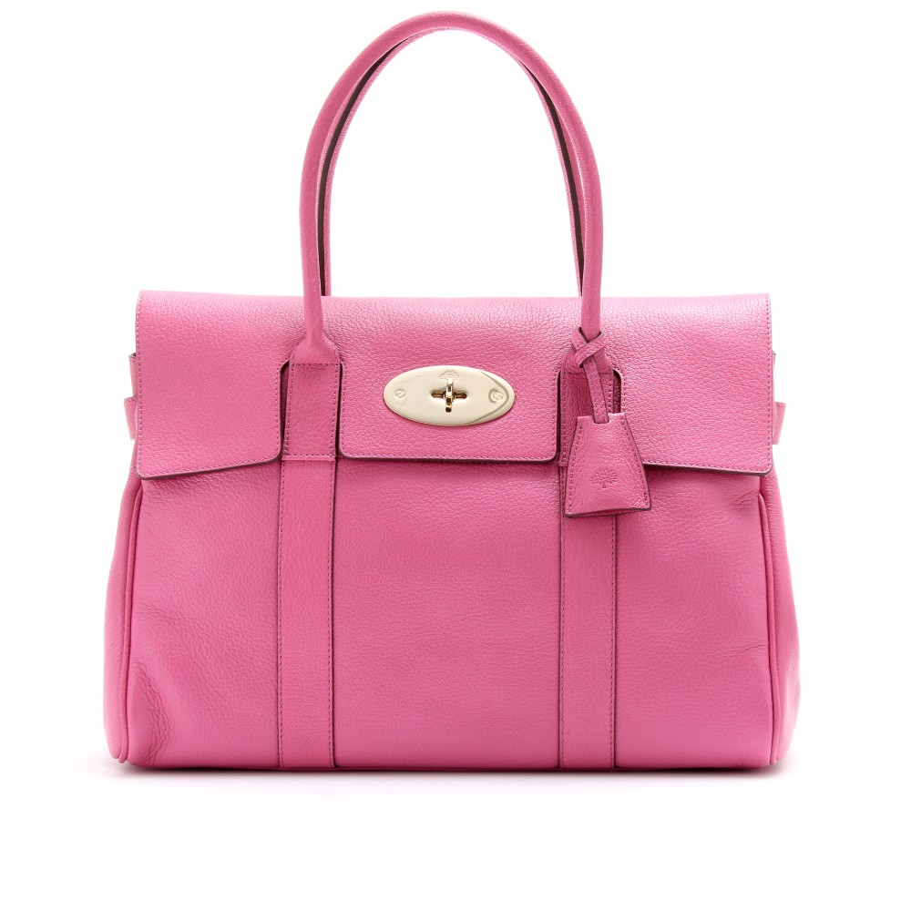 Lyst - Mulberry Bayswater Glossy Leather Tote in Pink