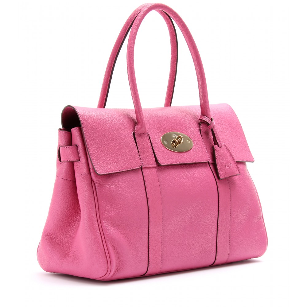 Lyst - Mulberry Bayswater Glossy Leather Tote in Pink