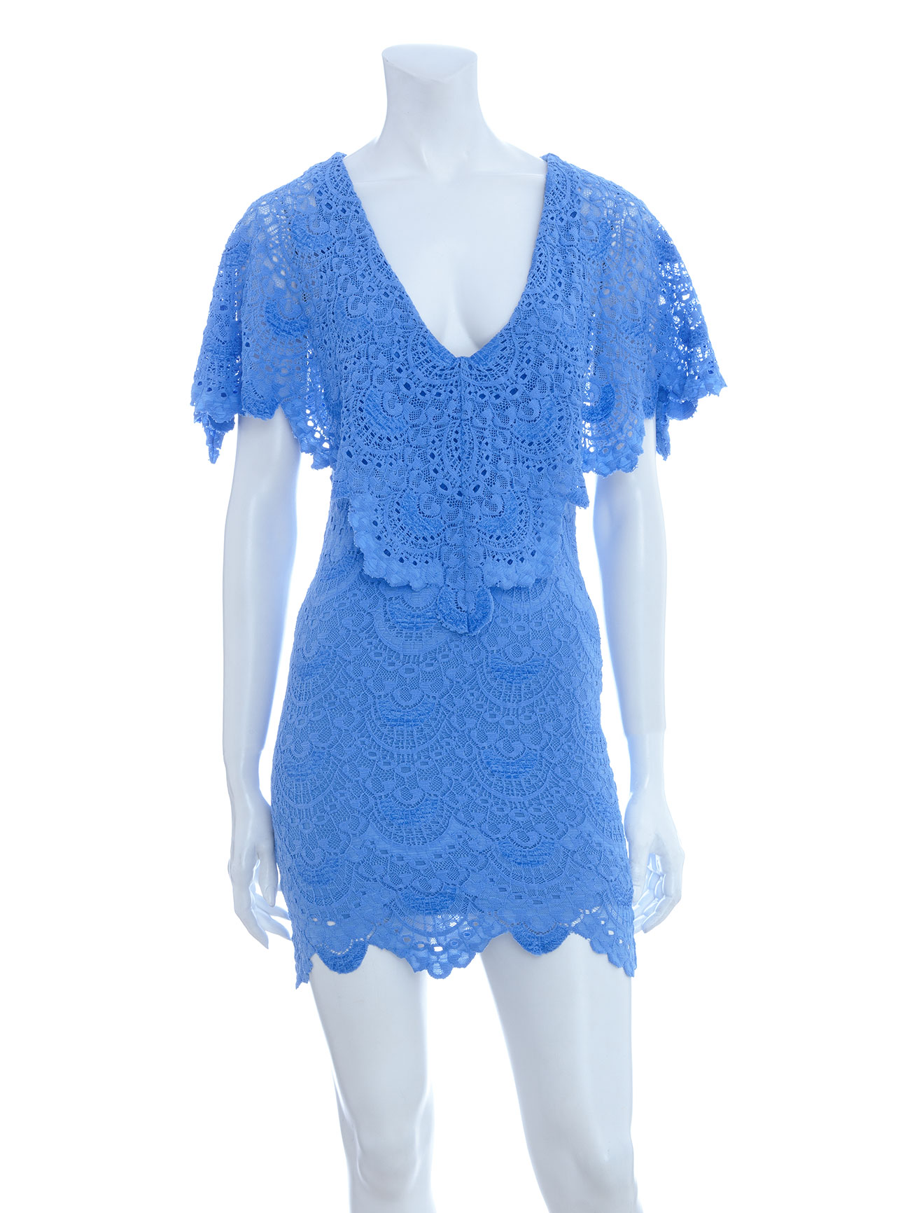 Nightcap Spanish Lace Poncho Dress in Blue | Lyst