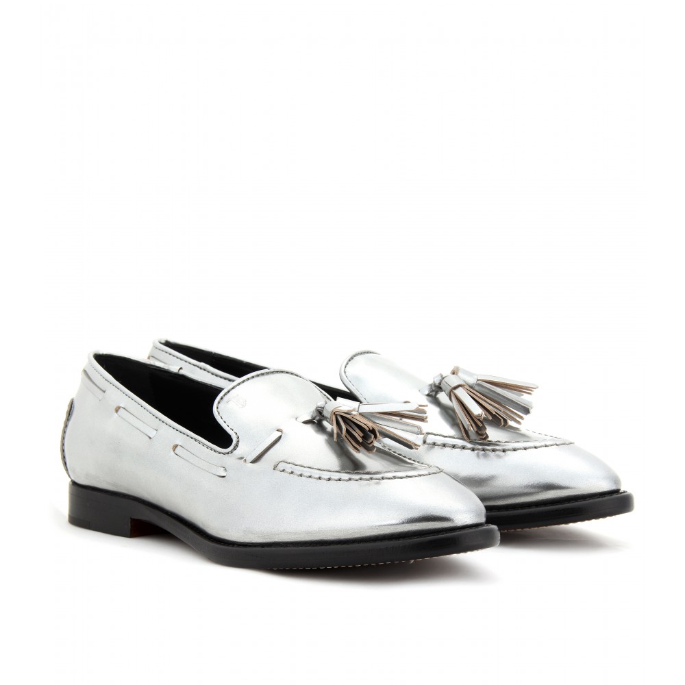 metallic loafers