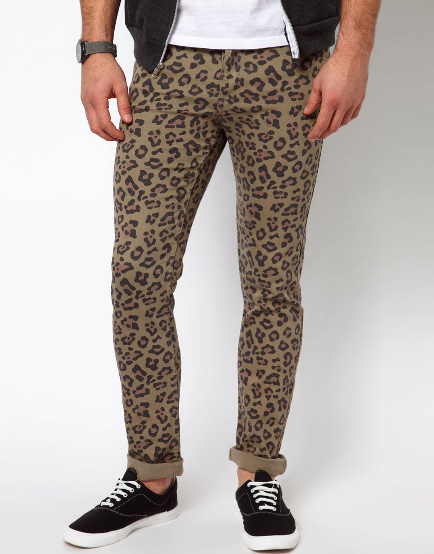 Asos Asos Skinny Jeans with Animal Camo Print in Natural for Men | Lyst