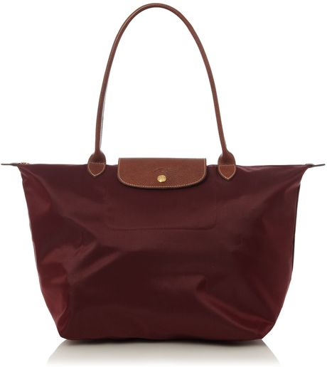 Longchamp Le Pliage Tote in Red (burgundy) | Lyst