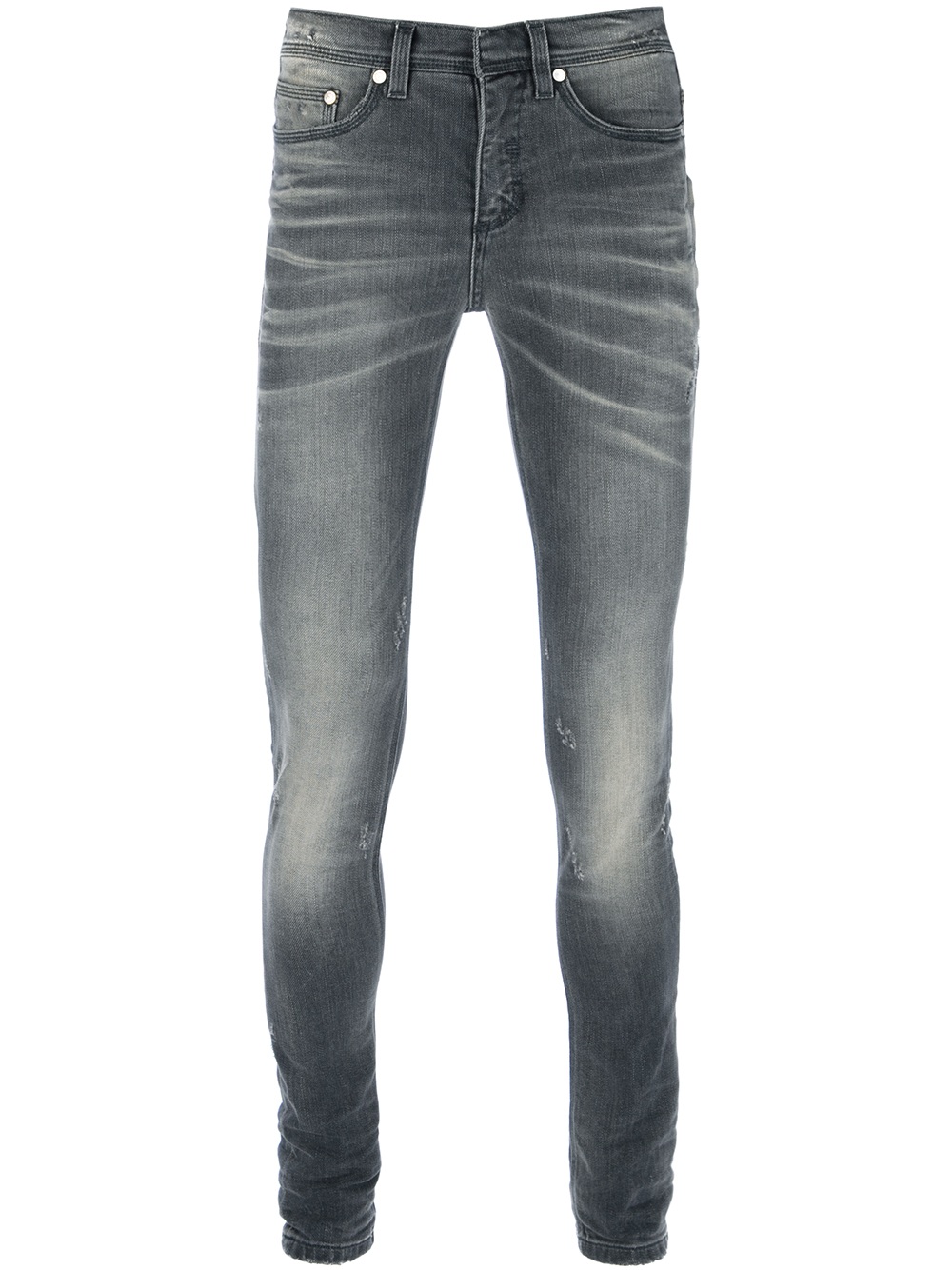 Neil Barrett Skinny Stone Washed Jeans in Gray for Men (grey) | Lyst